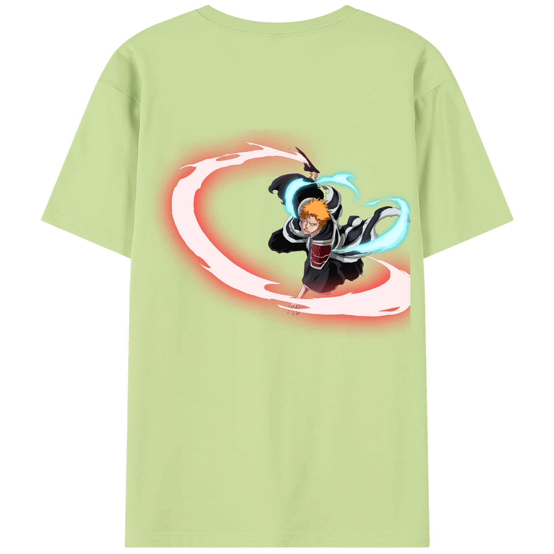 （画像用） ブリーチ 黒崎一護（くろさき いちご）BLEACH Kurosaki Ichigo 綿100％半袖Tシャツ（背面プリント）